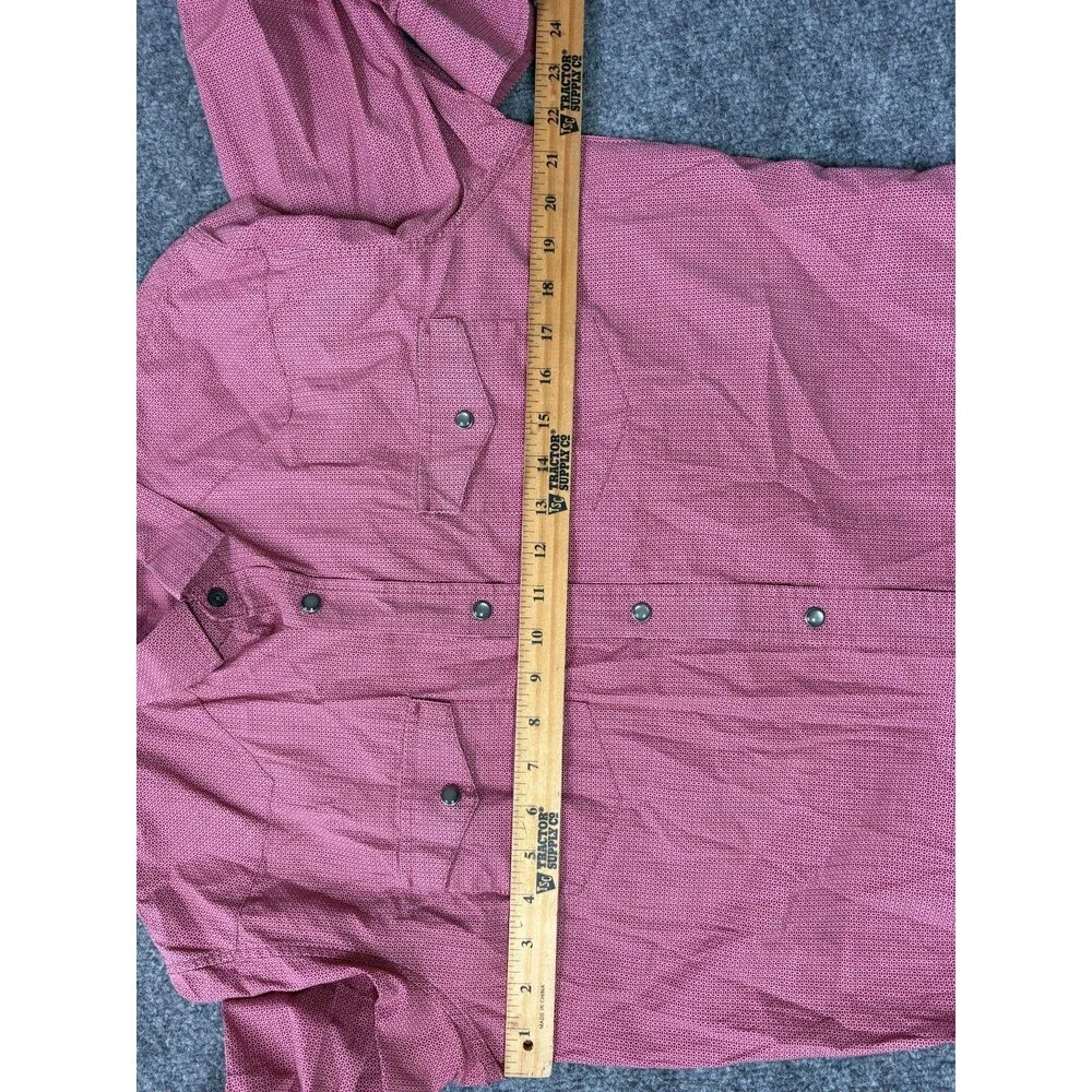 Banana Republic Button Down Shirt Mens Large Red Pearl Snap Long Sleeve 2 Pocket